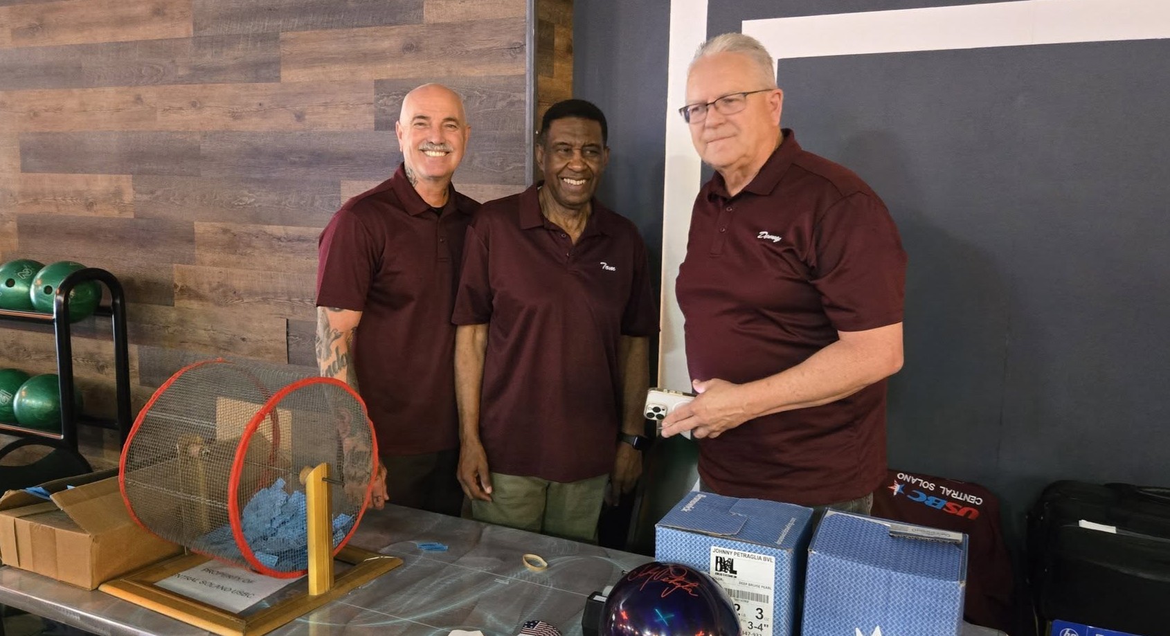 Central Solano USBC association staff at a tournament raffle table